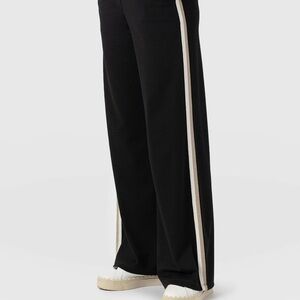 Saint and Sofia Elegant Teal track pants with stripes